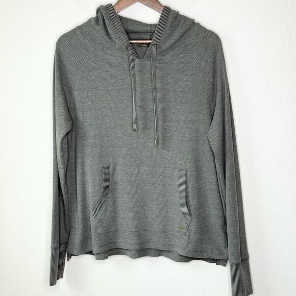 PrAna Waffle Knit Thermal Hooded Shirt - Women’s US L - Picture 1 of 10